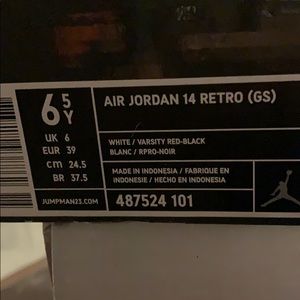 Air Jordan 14 retro white varsity red  black